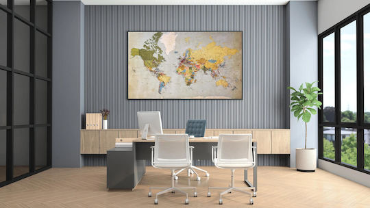 Vintage Weltkarte Gemälde 65x40