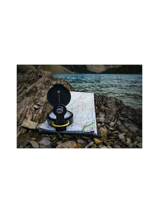 Painting Compass On A Map By Lake 120x80