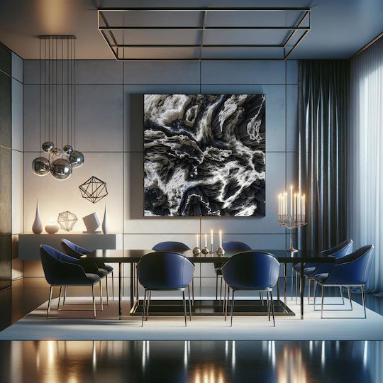Abstract Black White Texture Painting 90x90