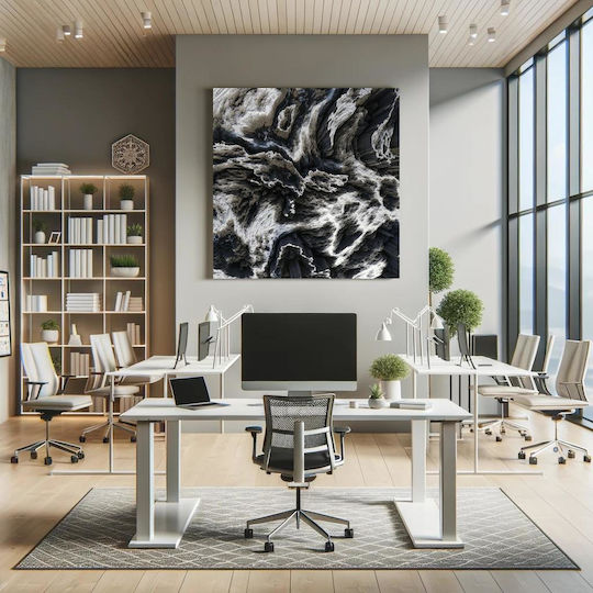 Abstract Black White Texture Painting 90x90