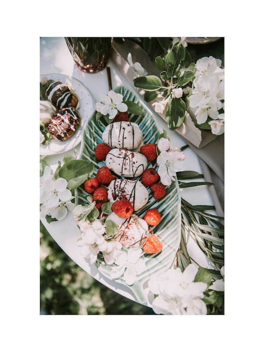 Πίνακας Dessert Flowers Raspberries Επιδόρπιο Λουλούδια Σμέουρα 80x120