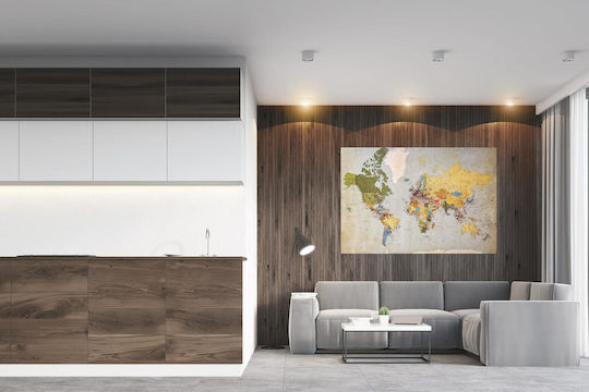 Vintage World Map Painting 50x40