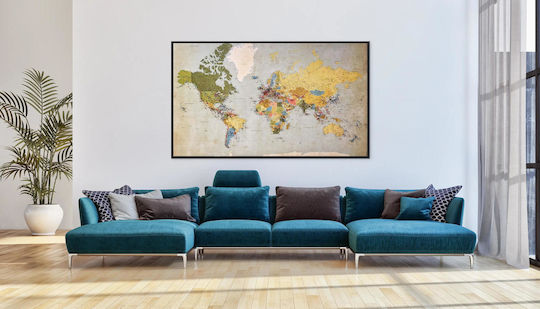 Vintage World Map Painting 50x40