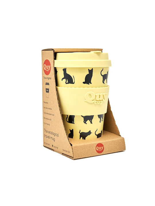 QuyCup Becher Kunststoff mit Deckel 400ml