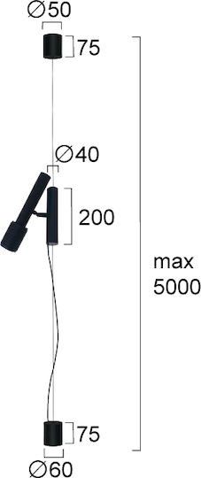 Viokef Martin Martin Floor Lamp H500xW60cm. with Socket for Bulb GU10 Black