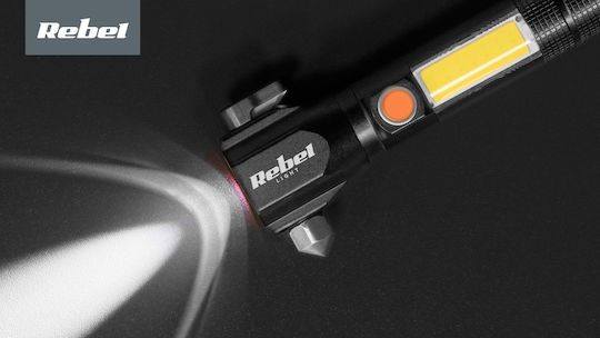 Rebel Rechargeable Flashlight LED IP20 with Maximum Brightness 285lm Red