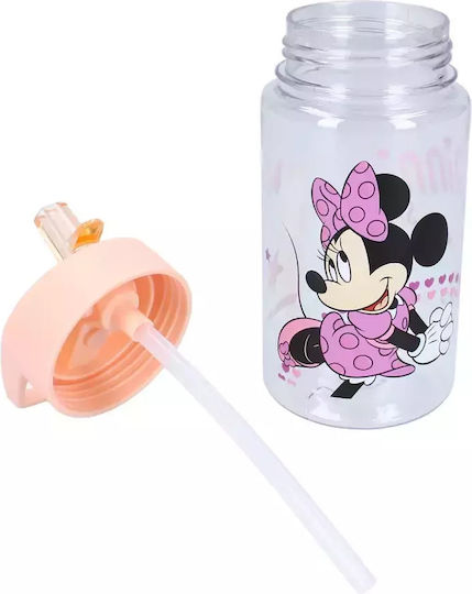 Minnie Mouse Kinderflasche Minnie mit Strohhalm 450ml (Verschiedene Designs/Farben)