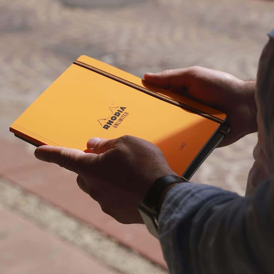 Rhodia Carnet 60 Foi A5 cu Puncte și Elastic Portocaliu