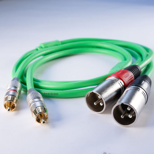 Welx Cablu CR Echilibrat 2 x XLR De Sex Masculin - 2 x RCA De Sex Masculin Verde 1.5m WELX-CR-SERIE-1.5M