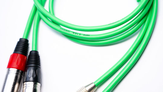 Welx Cablu CR Echilibrat 2 x XLR De Sex Masculin - 2 x RCA De Sex Masculin Verde 1.5m WELX-CR-SERIE-1.5M