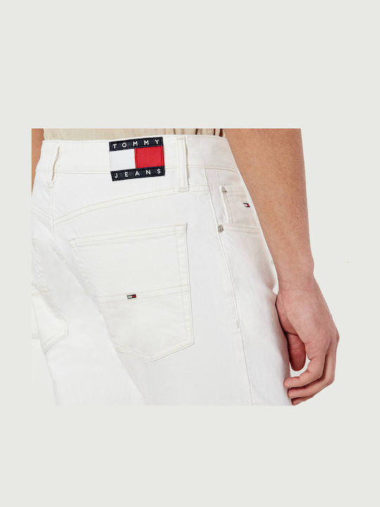 Scanton Men's Jeans Pants Elastic with Slim Fit White