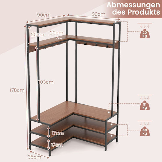 Антре с Закачалка & Шкаф за обувки 90x90x178бр
