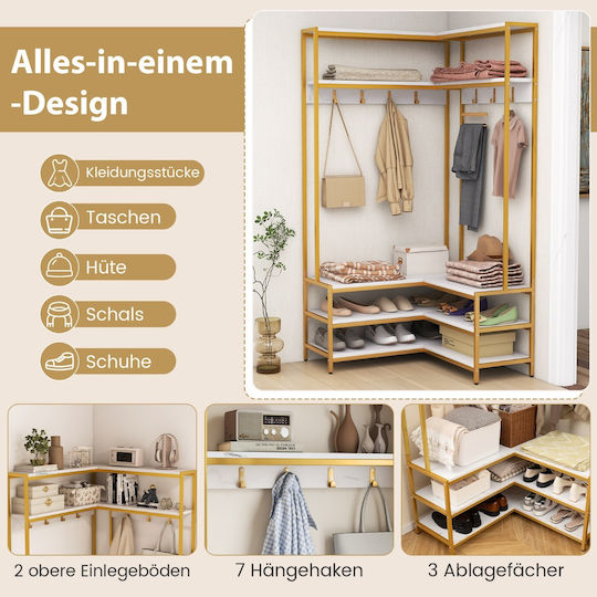 Mobilier de Intrare cu Cuier & Dulap pentru Pantofi 90x90x178cm