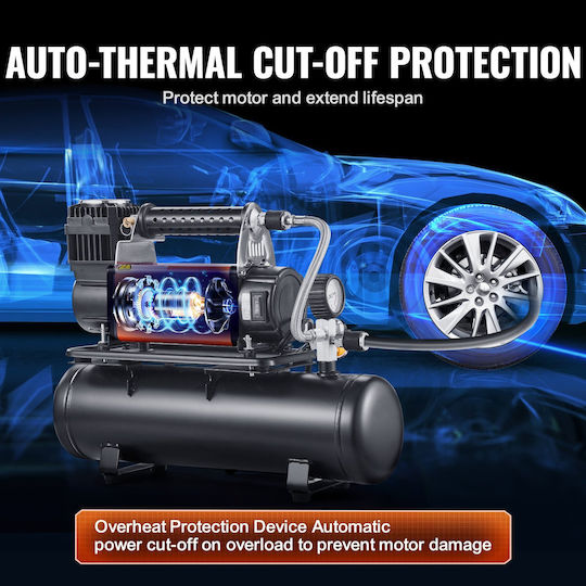 Vevor Τρόμπα Αυτοκινήτου 150PSI με Κροκοδειλάκια Μπαταρίας 12V