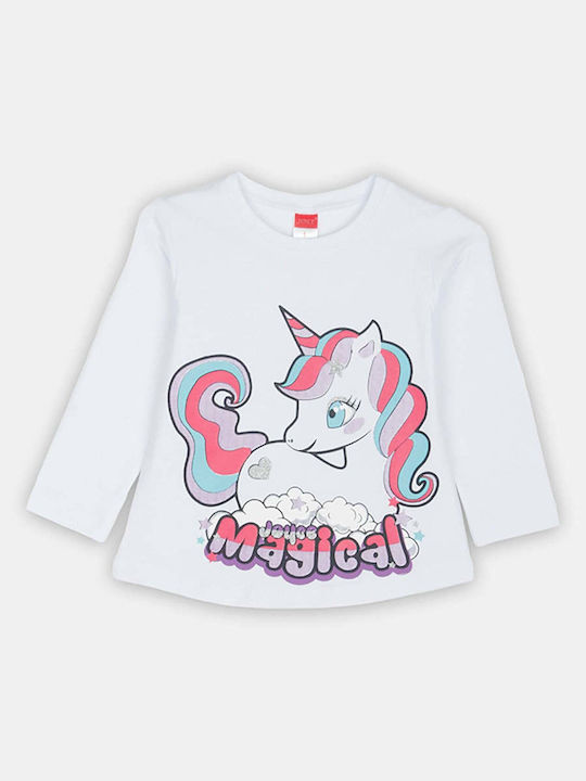 Kids' Set with Leggings Winter 2pcs White Unicorn