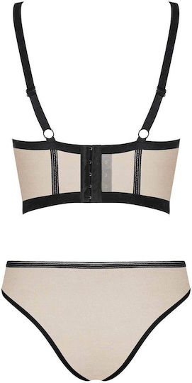 Obsessive Nudelia Set Sexy Σετ Εσωρούχων με Διαφάνεια Μπεζ / Μπεζ / Μπεζ / Μπεζ / Μπεζ 2τμχ
