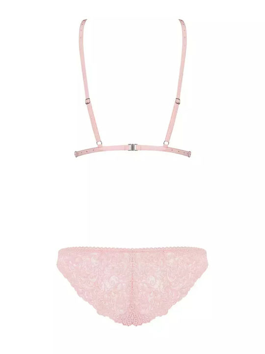 Obsessive Dantelat Set de Lenjerie Sutien cu Slip Bej / Bej Delicanta
