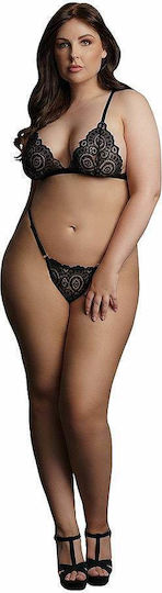 Le Désir Sexy Σετ Εσωρούχων με Δαντέλα Black Plus Size