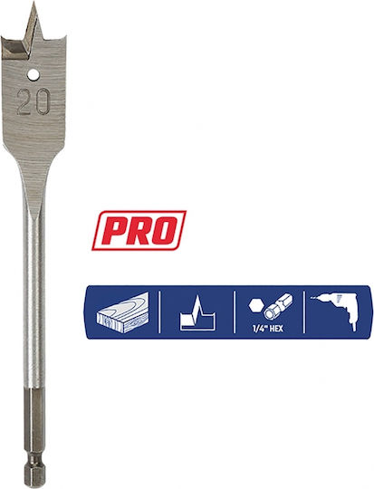 WorkPro Τρυπάνι Φτερού για Ξύλο 22x152mm