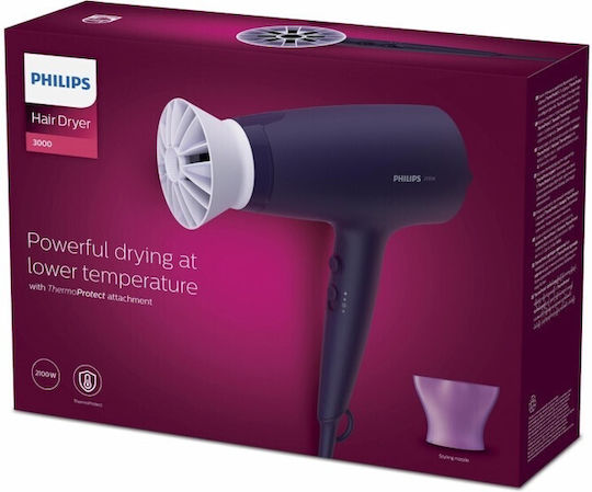 Philips ThermoProtect Hair Dryer 2100W Violet