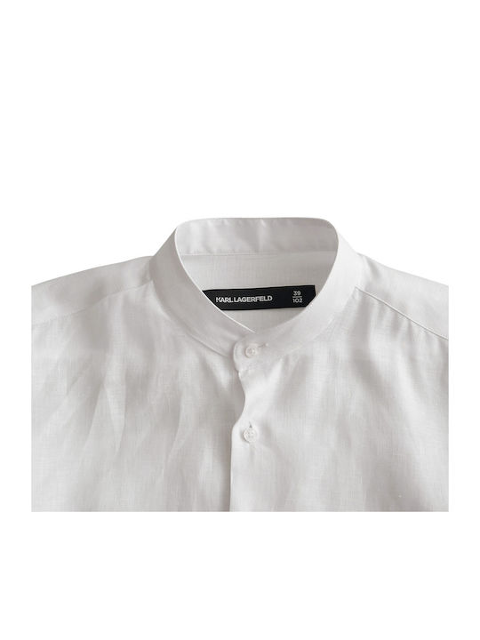 Long-sleeved Linen Shirt White
