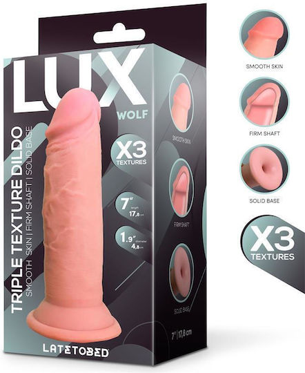 Lux Wolf Triple Dildo Realistic Flesh