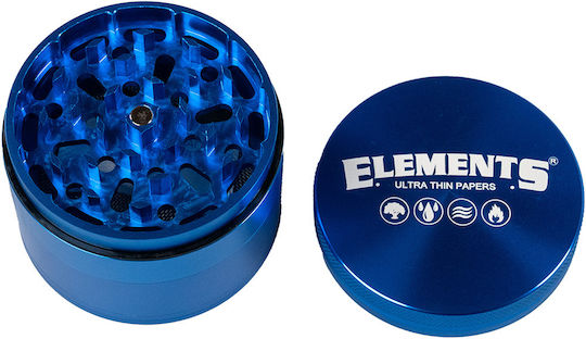 Râșniță Elements Albastră Mare 61mm Aluminiu 4 Părți