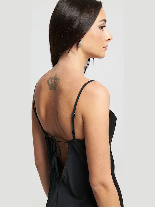 Maxi Rochie de Seară din Satin Negru