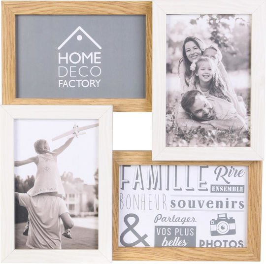 The Home Deco Factory Hölzener Fotorahmen mit Beigem Rahmen