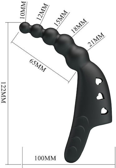 Pretty Love Silicone Vibrator Finger 10cm Black