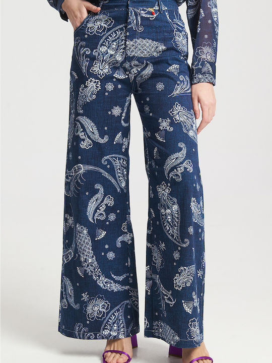 Damen Stoffhose Blau
