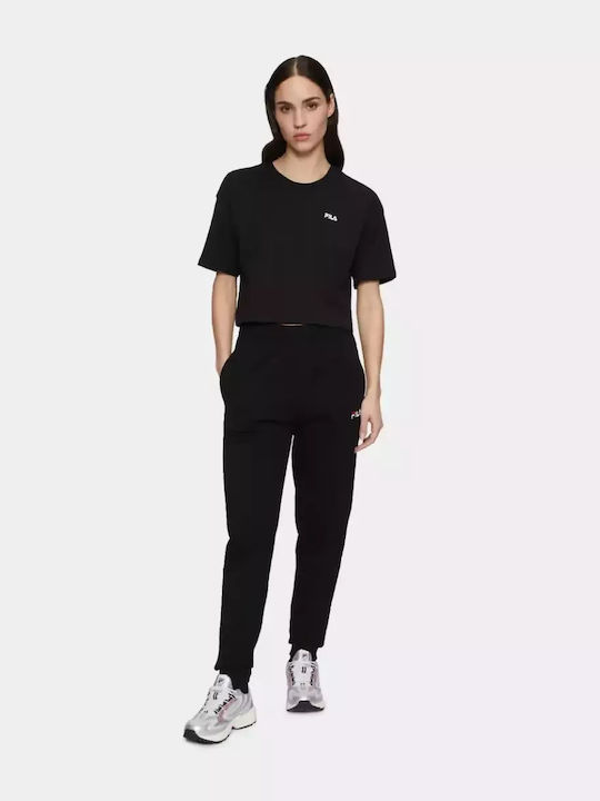 Γυναικείο Αθλητικό Crop T-shirt Μαύρο