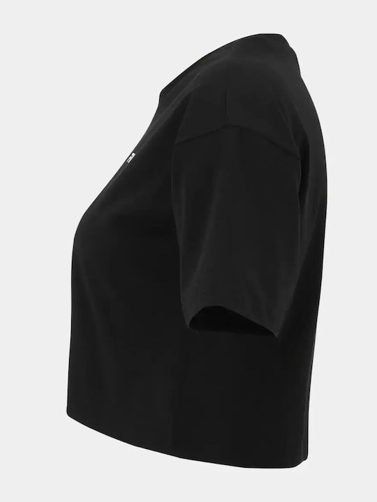 Γυναικείο Αθλητικό Crop T-shirt Μαύρο