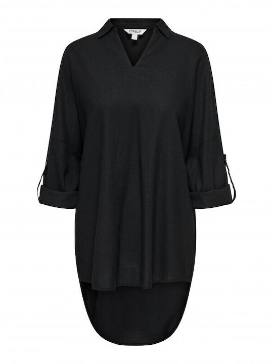 Summer Linen Tunic Black