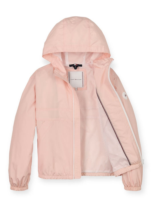 Essential Παιδικό Casual Μπουφάν Αντιανεμικό με Κουκούλα Σομόν