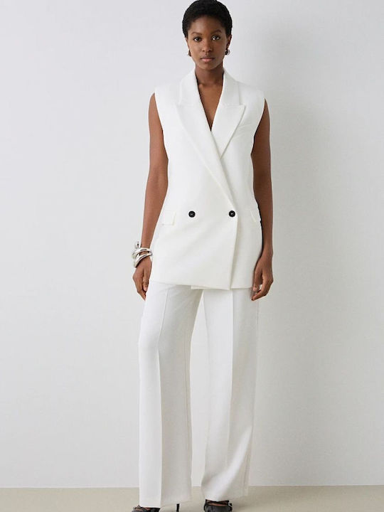 BSB Γυναικείο Σταυρωτό Σακάκι Off-white