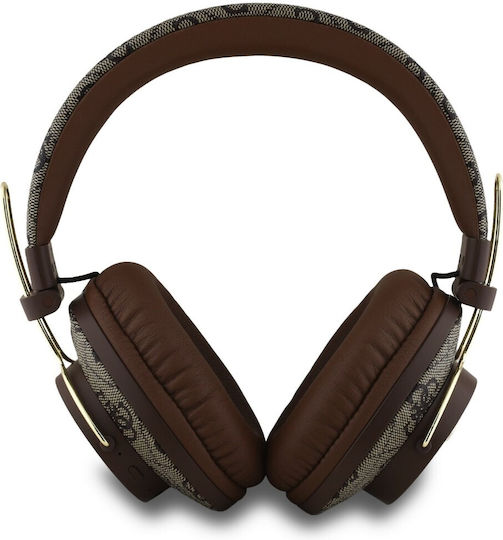 Guess 4G Metal Logo Wireless / Wired Over Ear Headphones with 30 Hours Playing Time Brown