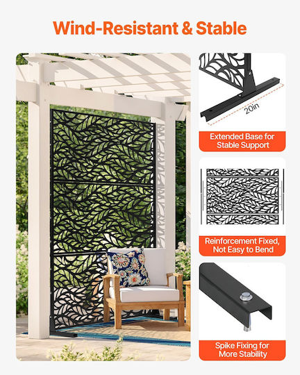 Vevor Metallzaunpaneel in Schwarz Farbe 1.82x1.19m