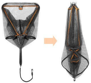Delphin Foldspin Spinning Trout Net Foldable 40x40 Cm Eco Mesh Total Length 70 Cm