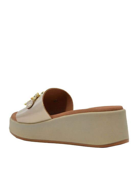 Anatomic Women's Leather Platform Wedge Sandals Turquoise