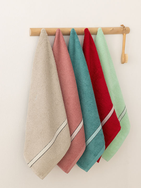 Palamaiki Bath Towel Set 3pcs Elton Red Weight 450gr/m²