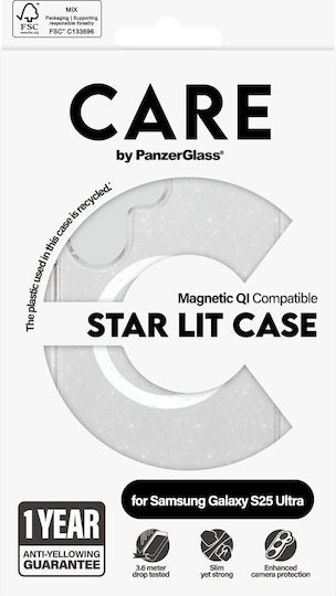 CARE by PanzerGlass Flagship Задна корица Пластмаса Бял (Samsung Galaxy S 25 Ultra, защитен от PanzerGlass)