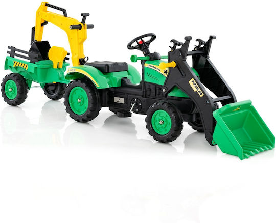 Kinderfahrzeug mit Traktor Elektrisch mit Anhänger Grün für 3+ Jahre