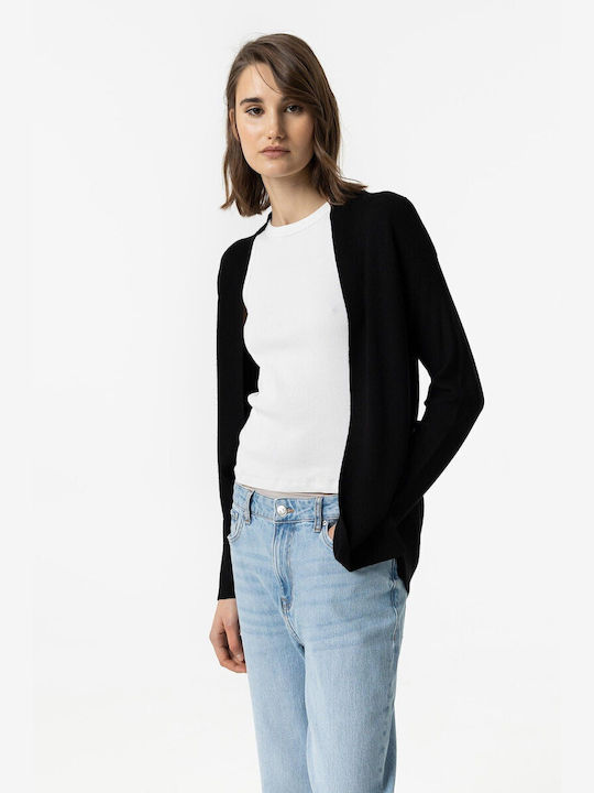 Cardigan Lung Tricotat Negru pentru Femei