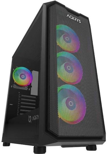 Aqirys Wezen PRO Gaming Middle Tower Carcasă Calculator cu Fereastră Laterală și Iluminare RGB Negru