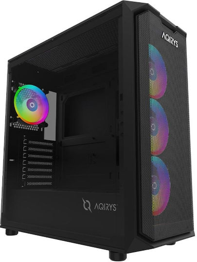 Aqirys Wezen PRO Gaming Middle Tower Carcasă Calculator cu Fereastră Laterală și Iluminare RGB Negru