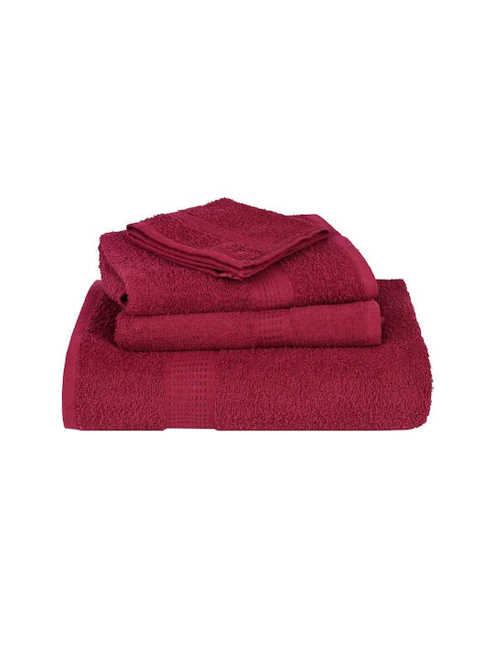 vidaXL Bath Towel 100x150cm Burgundy 2 Pieces Weight 360gsm