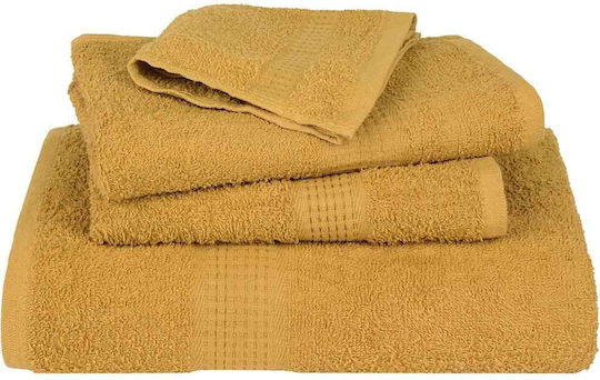 vidaXL Bath Towel 100x150cm Gold 2 Pieces Weight 360g/m²