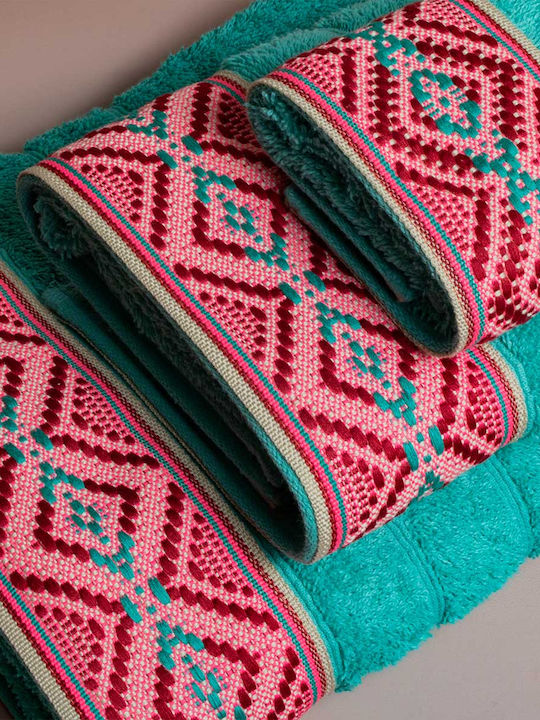 White Fabric Facecloth Kenya 50x100cm Petrol Blue Weight 600gr/m²