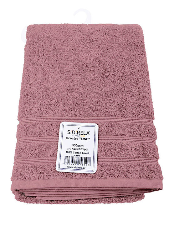 Sidirela Πετσέτα Προσώπου Line 50x90εκ. Pink Nude Βάρους 550gr/m²